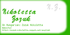 nikoletta zozuk business card